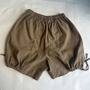 Weekend Max Mara Khaki Green Baloon Drawsting Cargo Casual Jewel Pockets Shorts